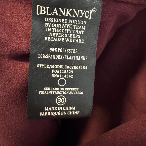 Blank NYC Faux Suede Burgundy Flare Pant Size 30 - Picture 4 of 8